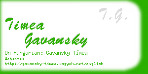 timea gavansky business card
